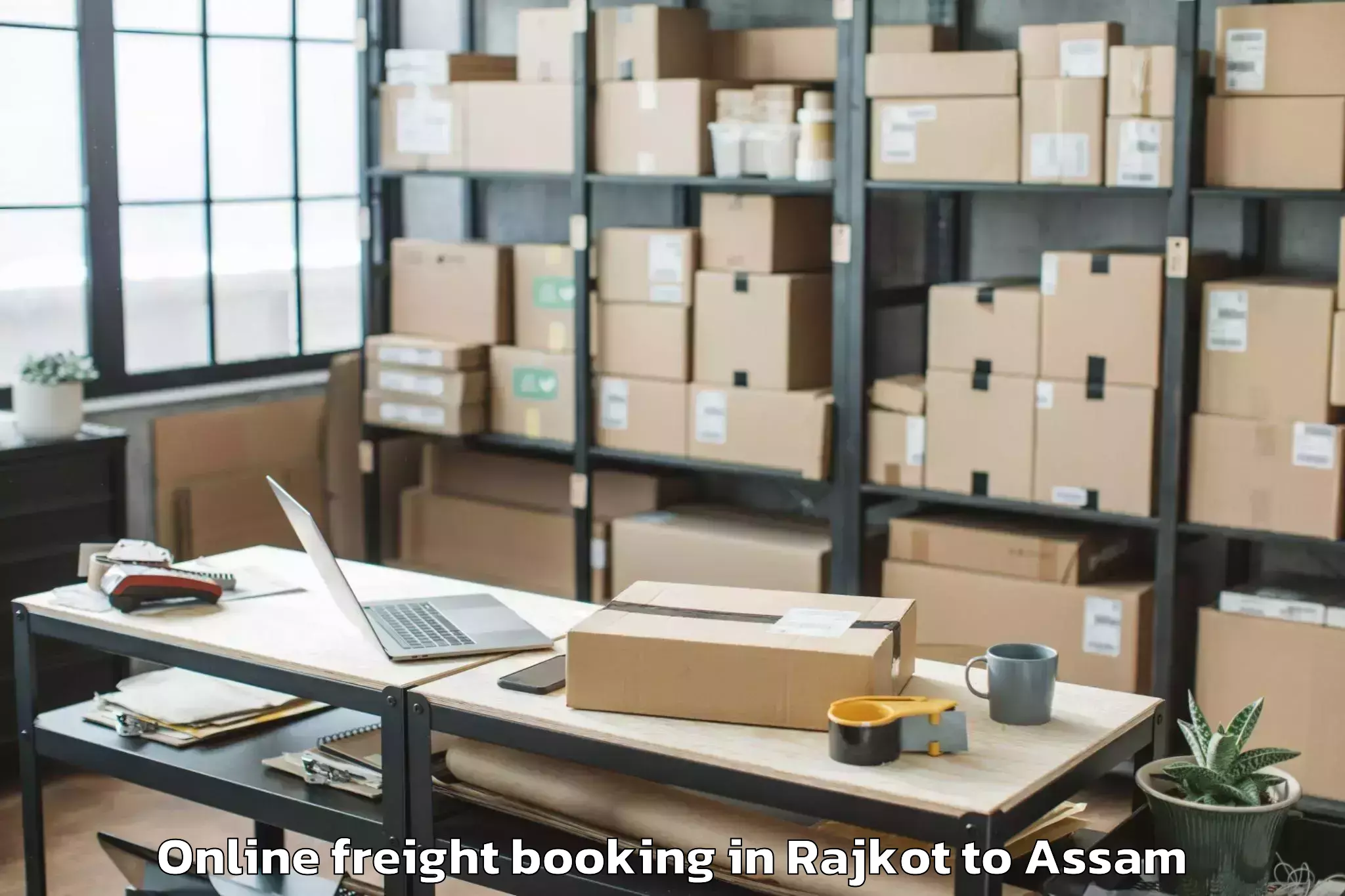 Efficient Rajkot to Mikirbheta Online Freight Booking